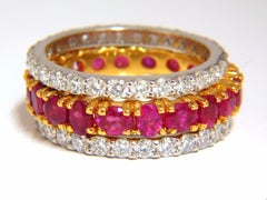 Stapelbarer Rubin Diamanten Ewigkeitsring 14kt Natural Stacking 7.42ct 10554**