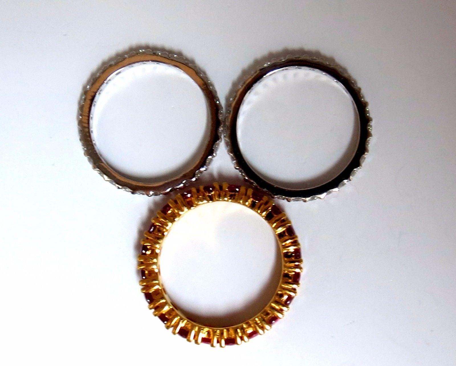 Stackable Ruby Diamonds Eternity Ring 14kt Natura… - image 4