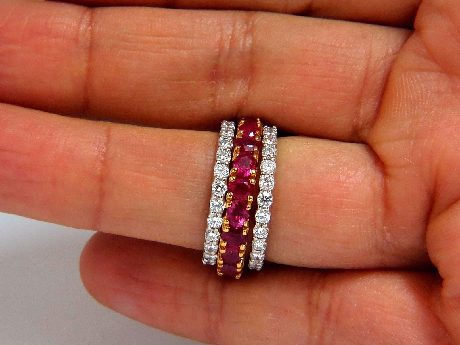 Stackable Ruby Diamonds Eternity Ring 14kt Natura… - image 7