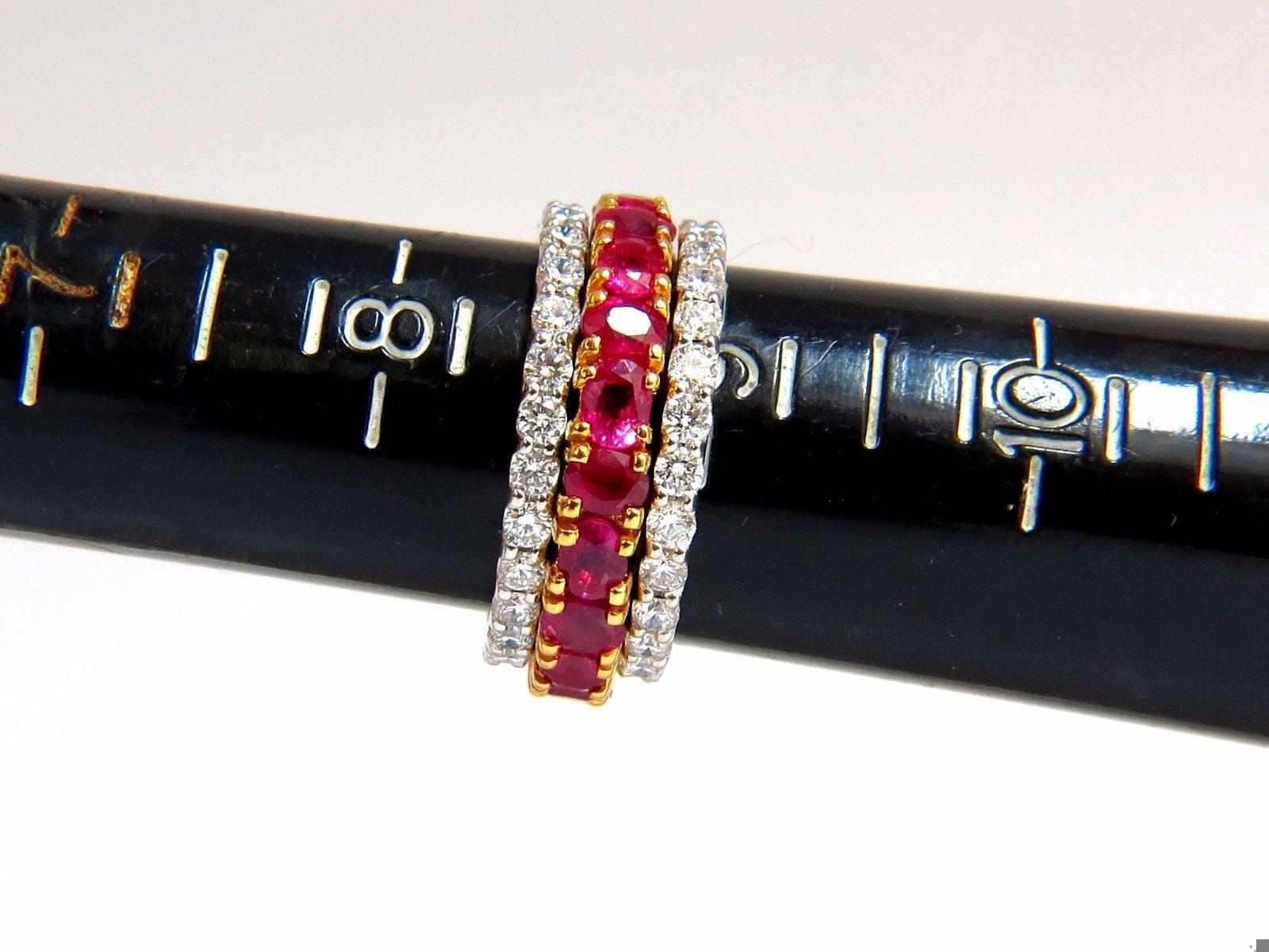 Stackable Ruby Diamonds Eternity Ring 14kt Natura… - image 8