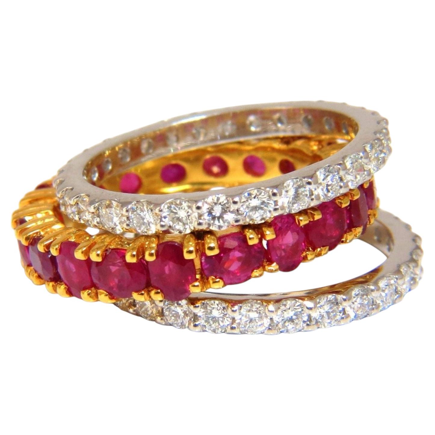 Stackable Ruby Diamonds Eternity Ring 14kt Natura… - image 1