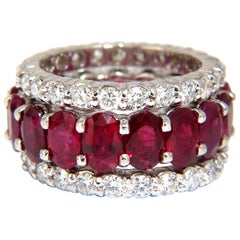 Stackable Ruby Diamonds eternity Ring 14kt Natural Vivid Reds Stacking 13.54ct