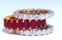 Stackable Ruby Diamonds Eternity Rings 14 Kt Natural Vivid Reds Stacking 11.36ct