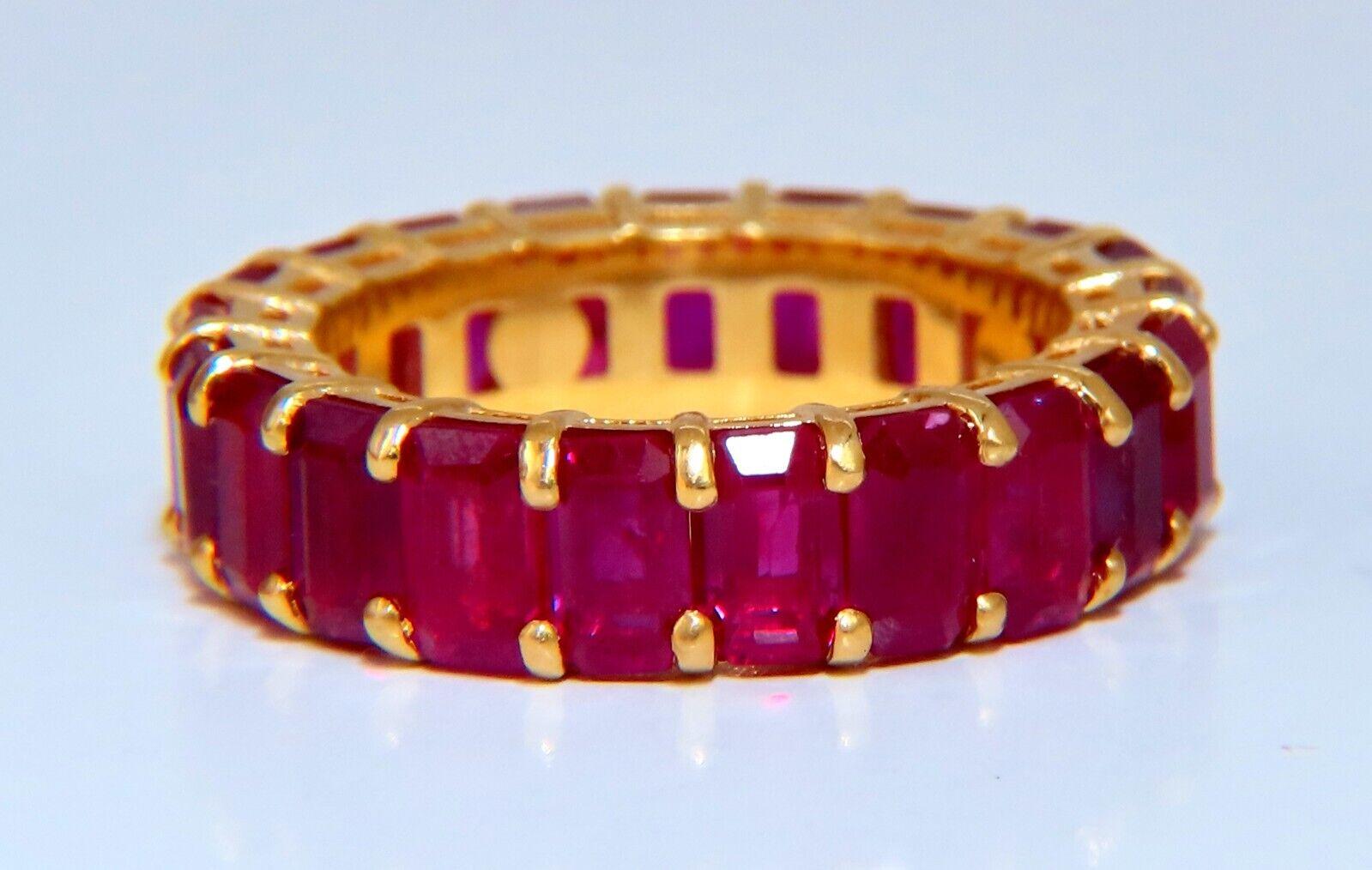 Stackable Ruby Diamonds Eternity Rings 14 Kt Natural Vivid Reds Stacking 11.36ct In New Condition For Sale In New York, NY