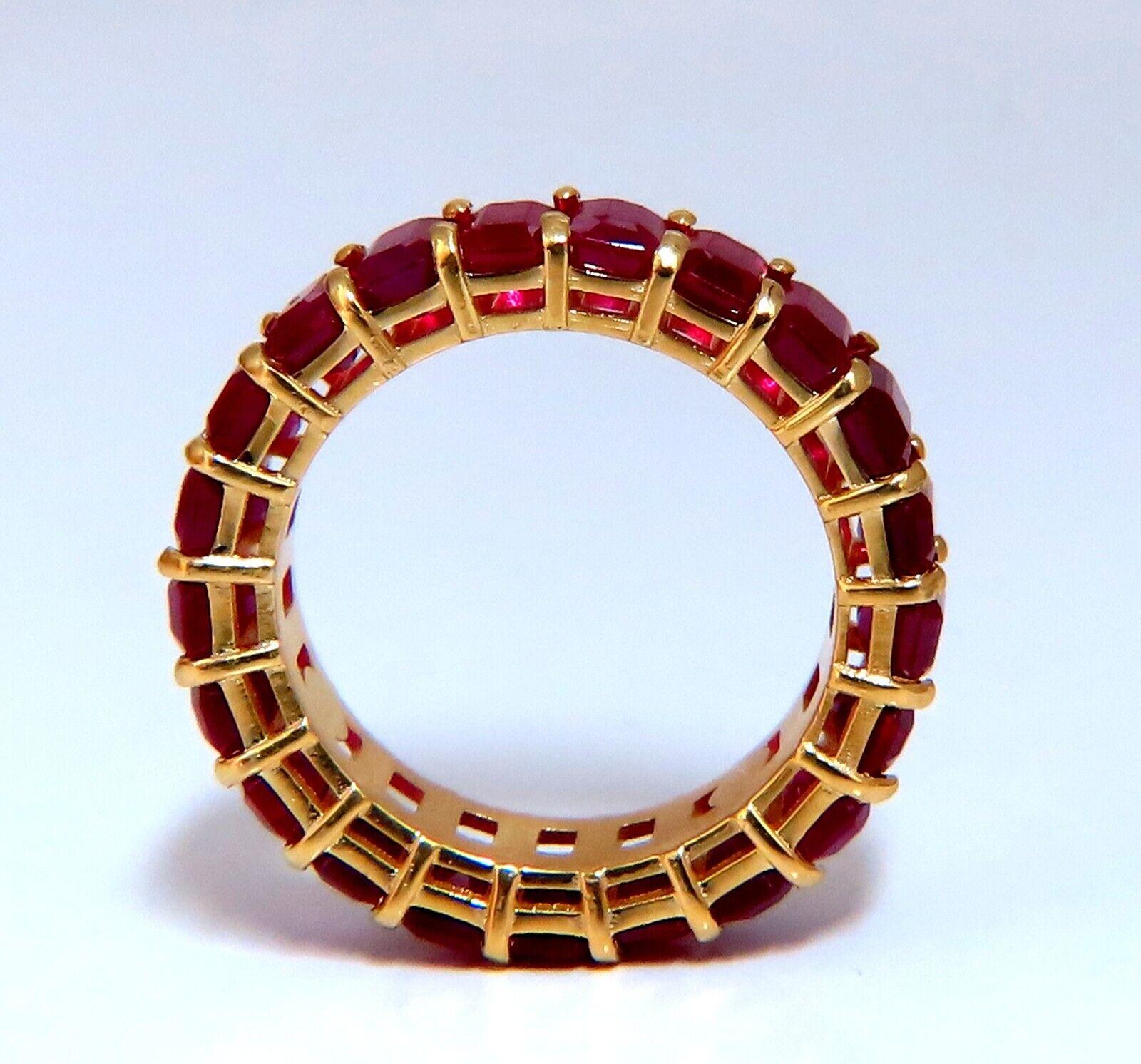 Bagues d'éternité empilables en rubis et diamants de 14 carats rouges vifs naturels, de 11,36 carats en vente 1