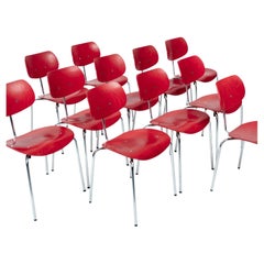 Egon Eiermann for Wilde & Spieth, SE68 Bauhaus chair set of 13