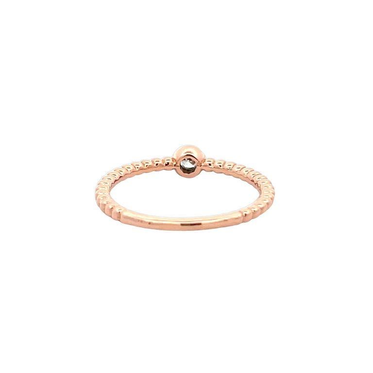 Women's or Men's Stackable Solitaire Diamond Fashion Ring 0.16 CT in 14K Rose Gold For Sale