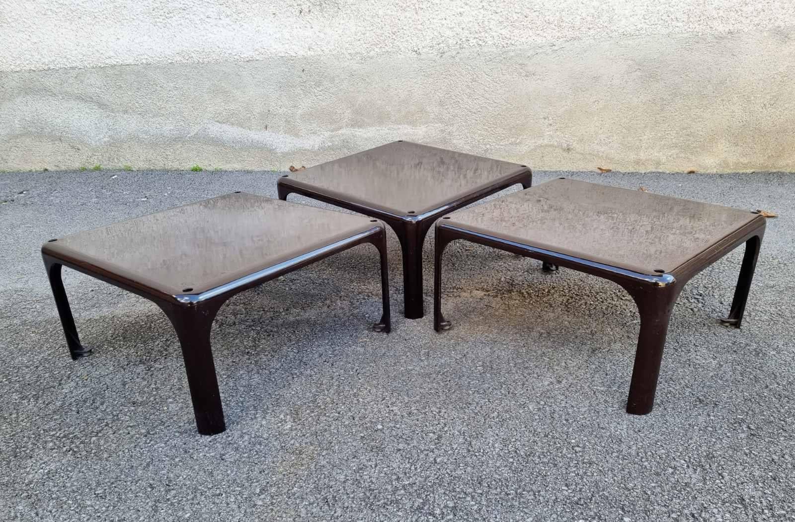Stackable Tables Demetrio 45 by Vico Magistretti for Artemide, Italy 60s For Sale 3