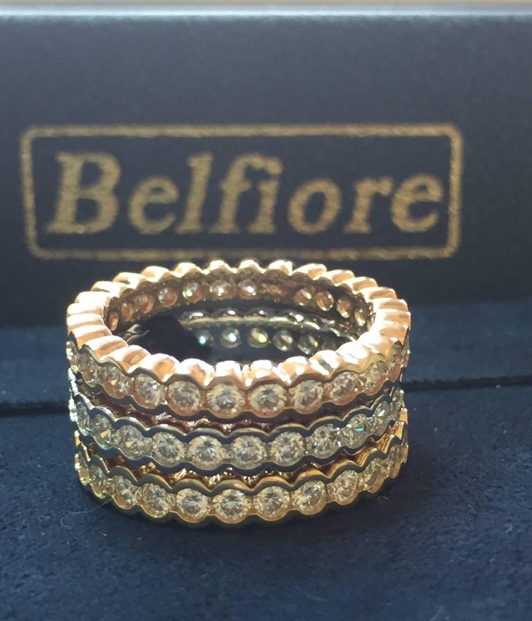 Stackable Tricolor Bezel Rings For Sale at 1stDibs