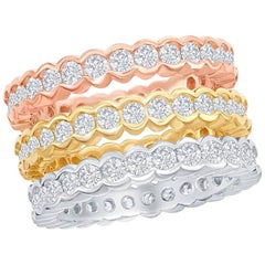 Stackable Tricolor Bezel Rings