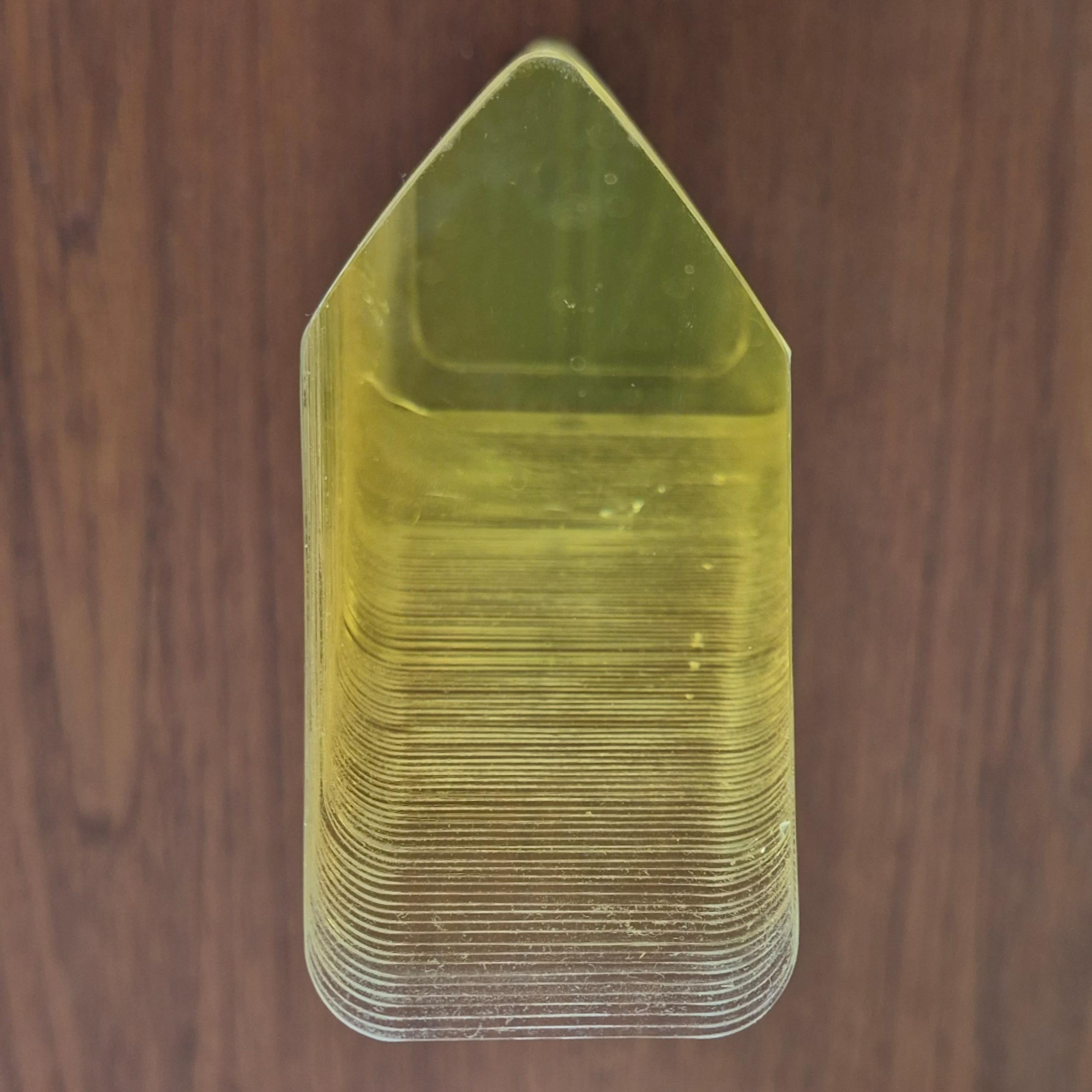 20th Century Stacked amber glass sculpture on a metal base, Netherland 1980s For Sale