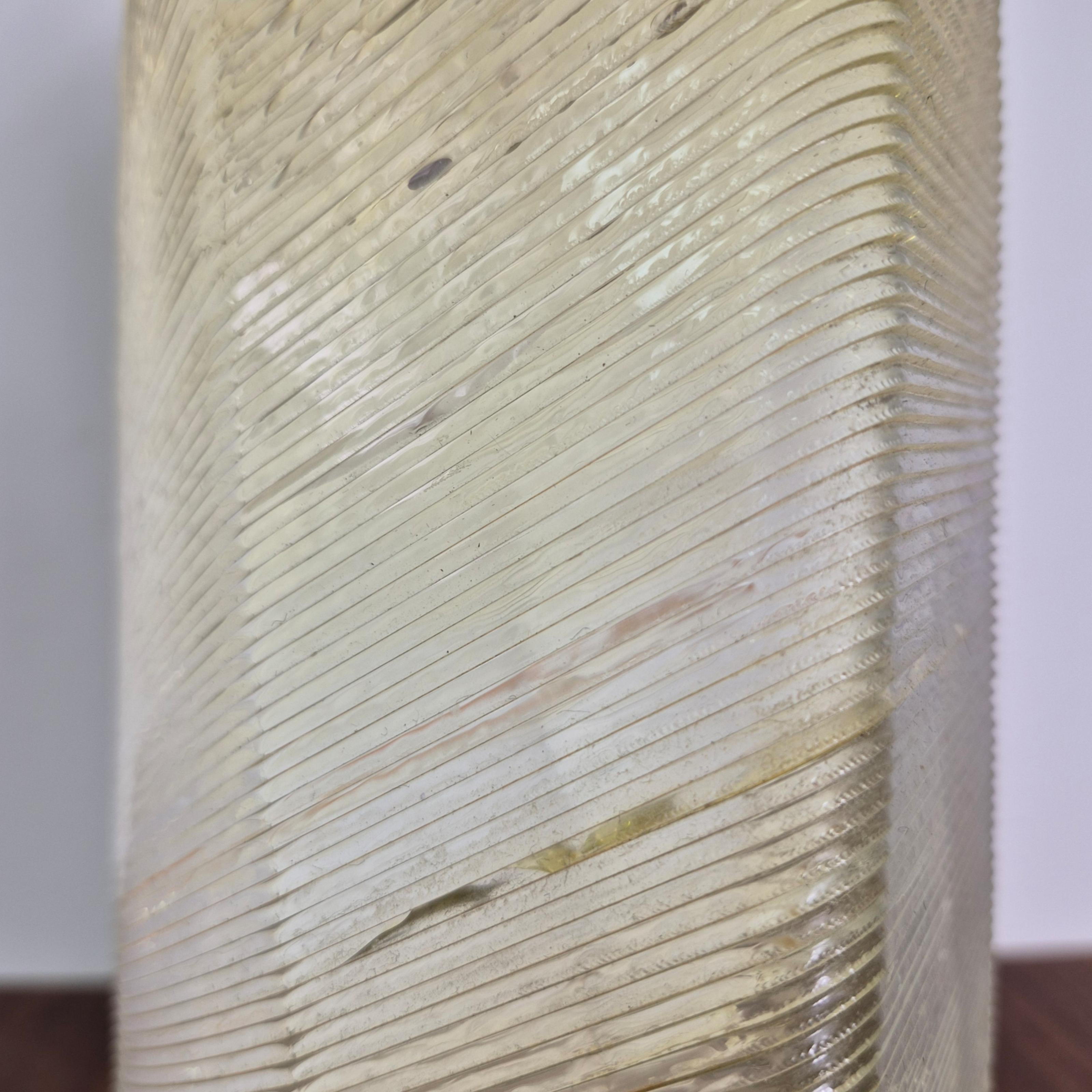 Stacked amber glass sculpture on a metal base, Netherland 1980s For Sale 1