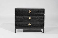 Stacked Bedside Table in Black Ceruse