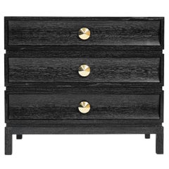 Stacked Bedside Table in Black Ceruse