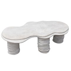 Stacked Coffee Table, Cloud-Like Silhouette, Travertine, Indoor/ outdoor, New