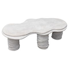 Stacked Coffee Table, Cloud-Like Silhouette, Travertine, Indoor/ outdoor, New