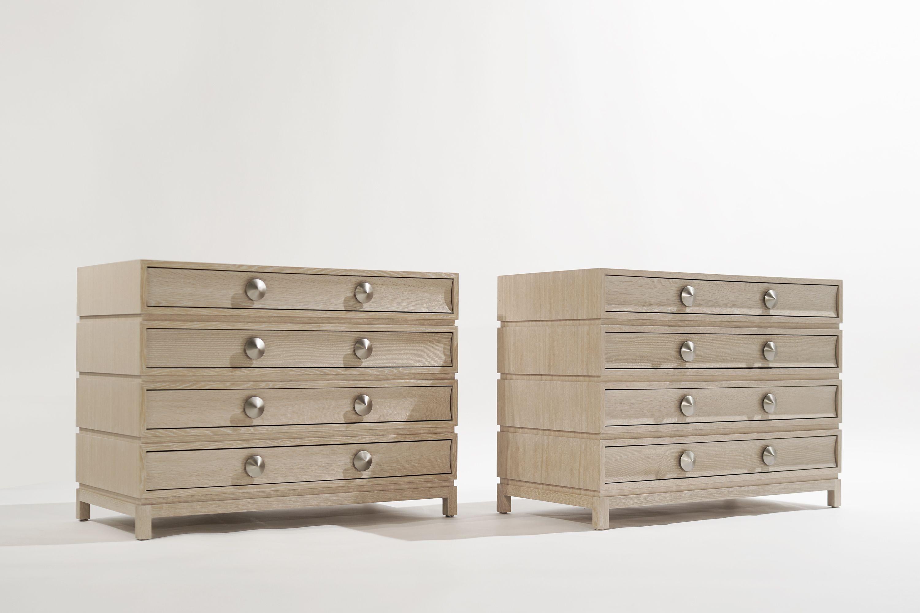 Mid-Century Modern Stacked Dressers in Limed Oak For Sale