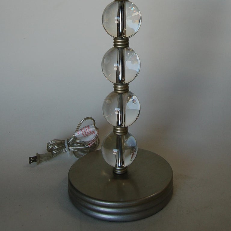 Stacked Crystal Five Ball Table Lamp For Sale at 1stDibs