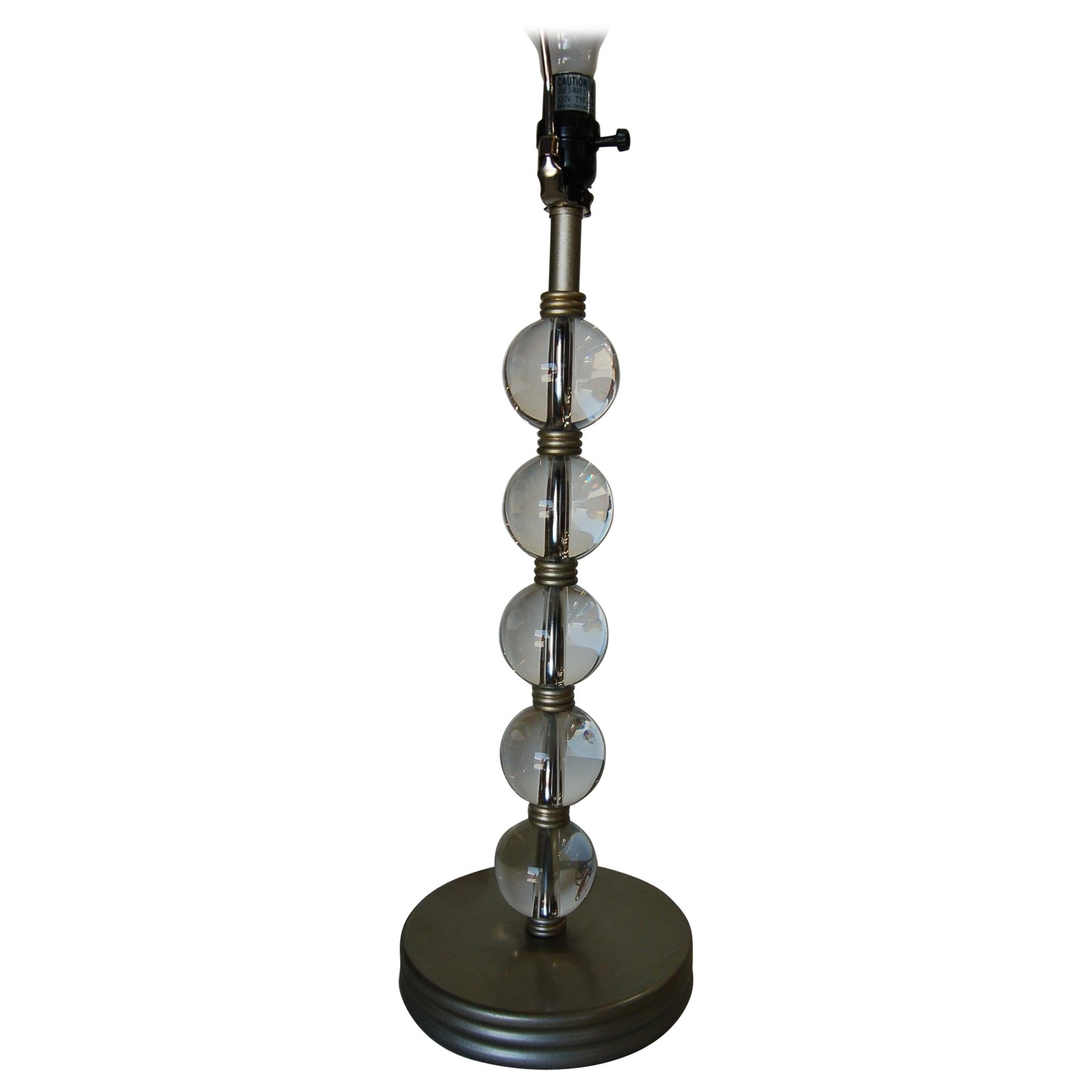 Stacked Crystal Five Ball Table Lamp