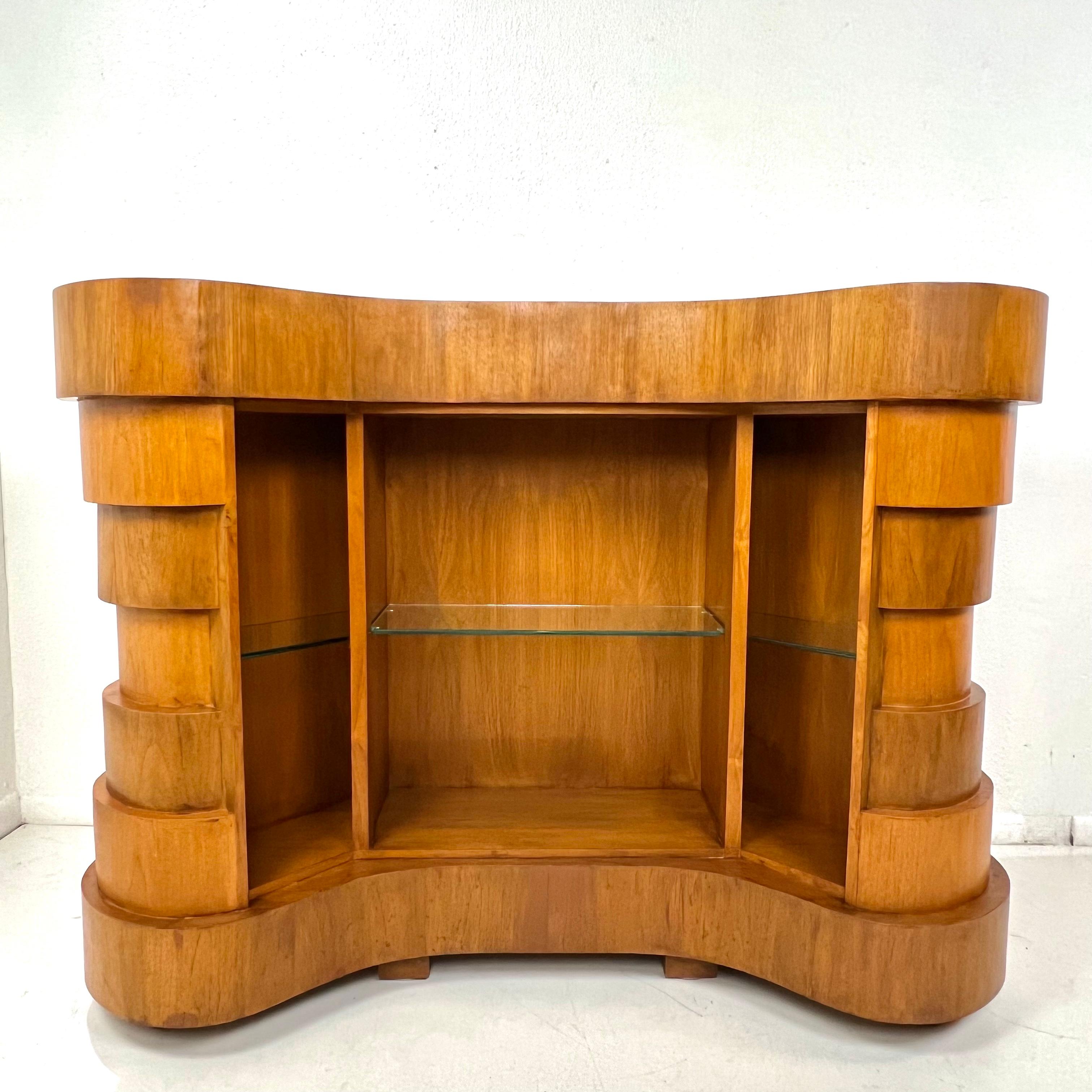 Bar in legno curvo impilato Art Deco in vendita 8