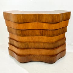 Stacked Curved Wood Art Deco Bar