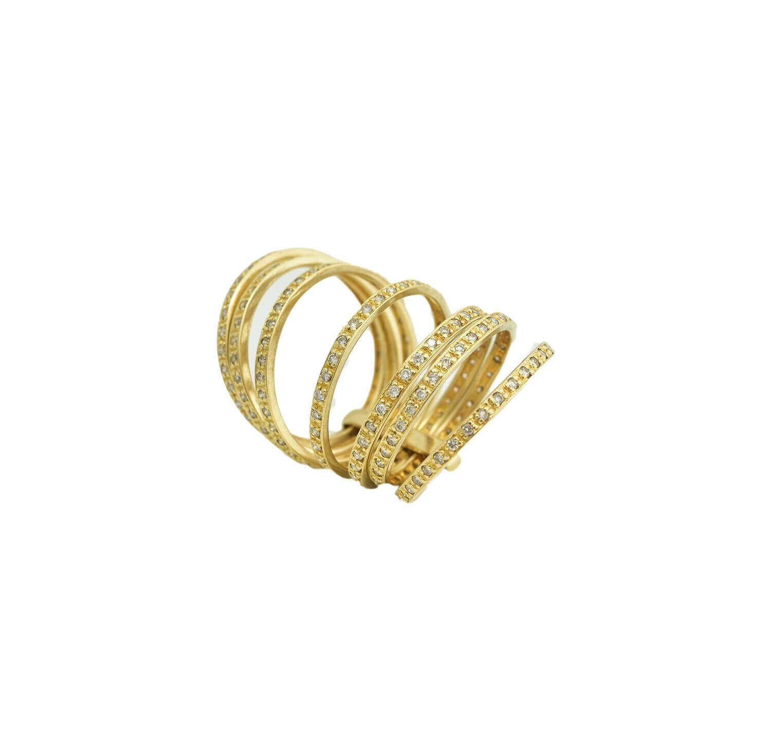 Style: Everyday Ring

Material: Yellow Gold

Metal Purity: 14K

Stone: Diamond

Ring Size: 6.75

Ring Top: 20.18 mm

Total Item Weight (g): 7.8g

Hallmarks: 585

Includes: 24 Month Brilliance Jewels Warranty 

Brilliance Jewels Packaging