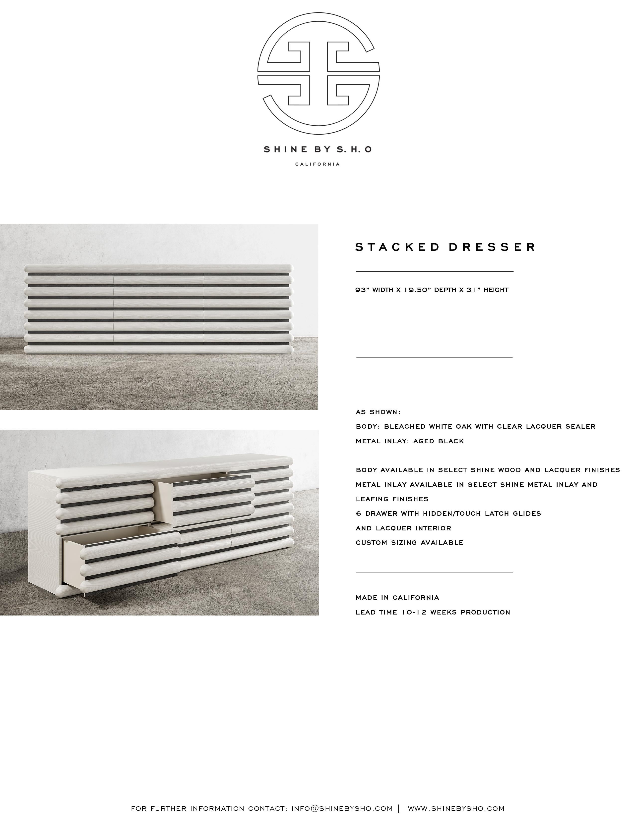 XXIe siècle et contemporain Coiffeuse superposée - Détail moderne en bois sur incrustation de métal avec tiroirs et portes en vente