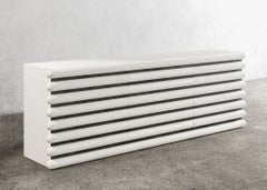STACKED DRESSER - Modern Wood Detail over Metal Inlay with Drawers and Doors