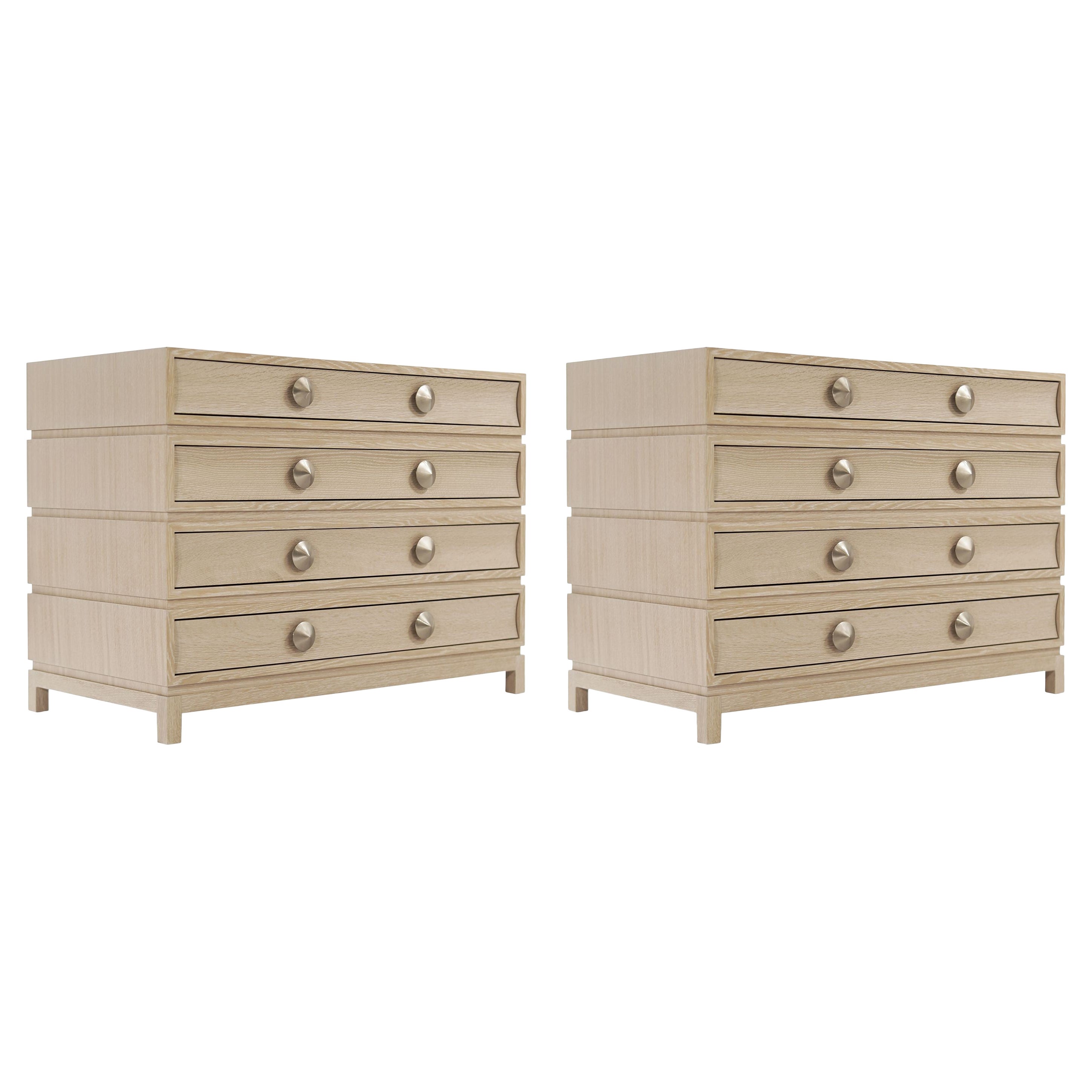 Inspired by the iconic designer Paul Frankl, these rustic modern dressers blend timeless elegance with contemporary flair. The oversized drawer frames and subtly curved fronts create a playful asymmetry, while notched sides add a unique touch,