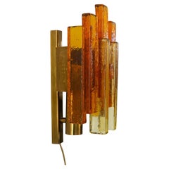 Wandleuchter aus gestapeltem Glas und Messing von Svend Aage Holm Sørensen, 1960er Jahre.