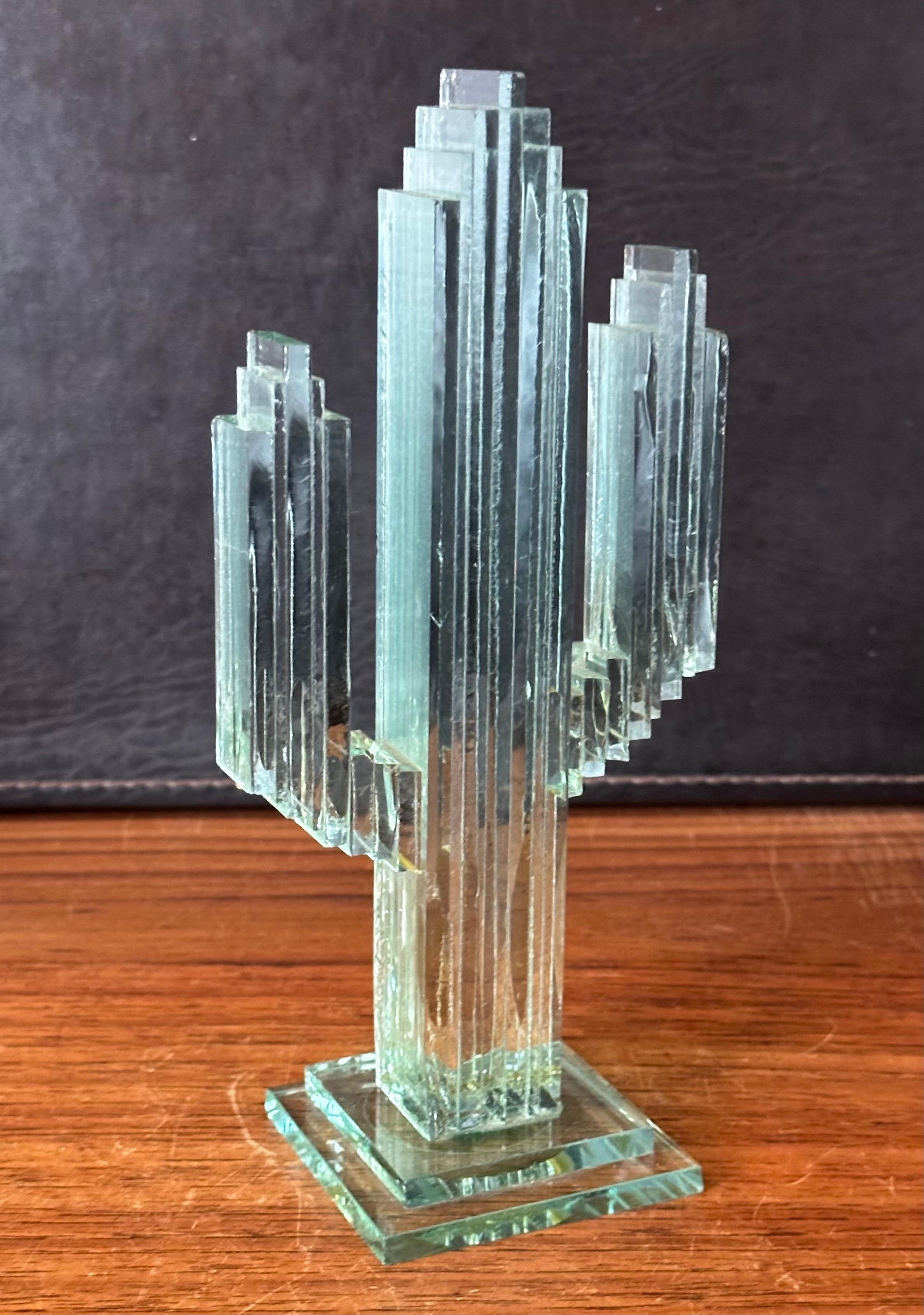 Stacked Glass Panel Saguaro Cactus Sculpture  For Sale 4