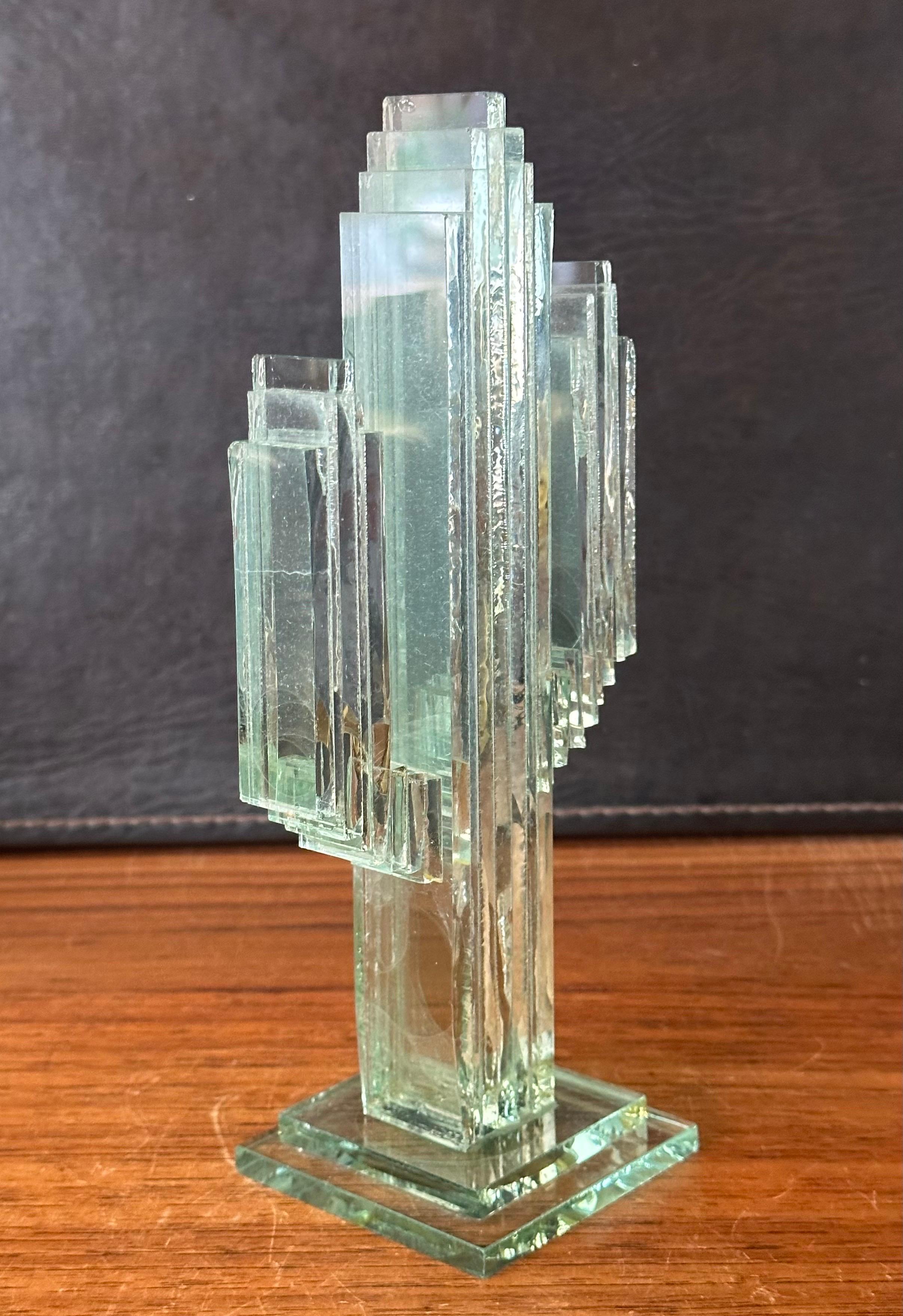 20th Century Stacked Glass Panel Saguaro Cactus Sculpture  For Sale