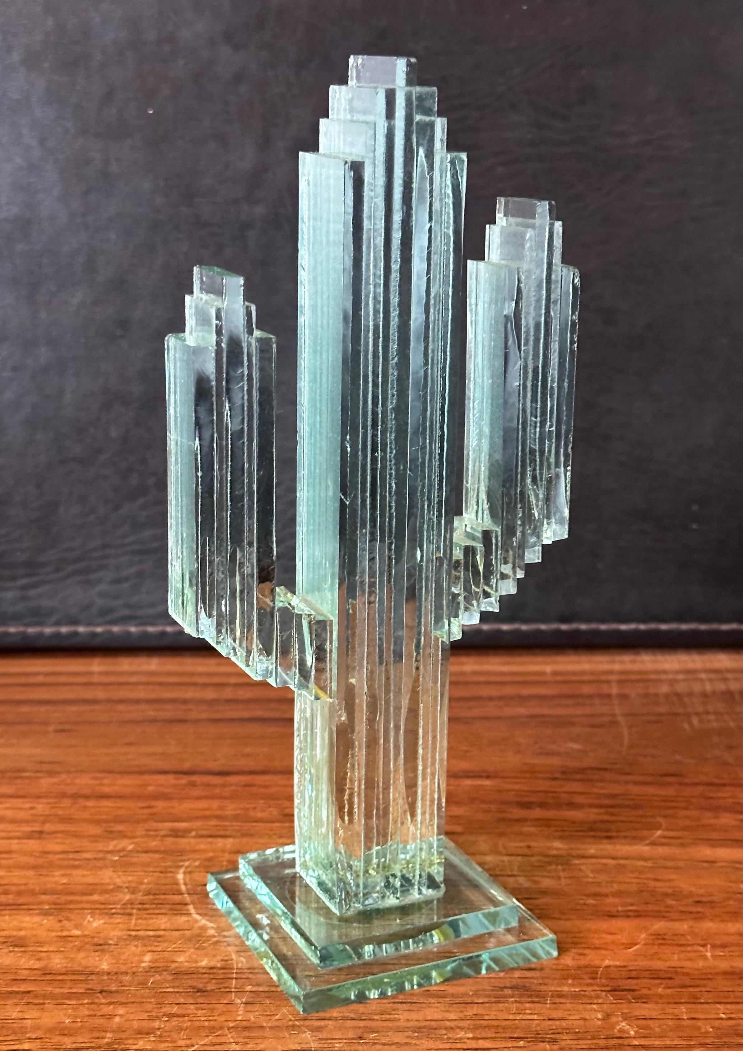 Stacked Glass Panel Saguaro Cactus Sculpture  For Sale 2