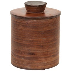 Vintage Stacked Leather Canister