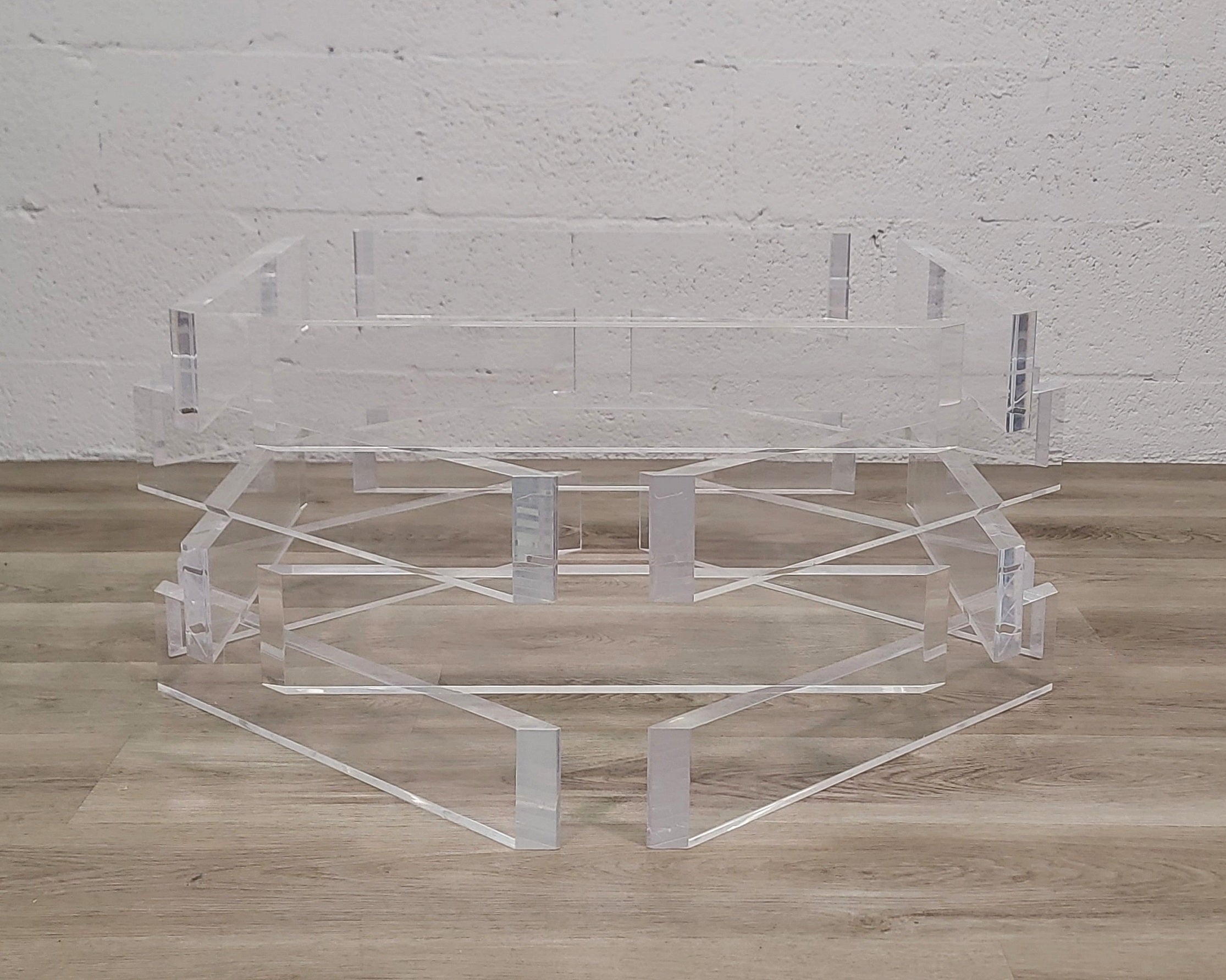 Late 20th Century Stacked Lucite Coffee Table For Sale