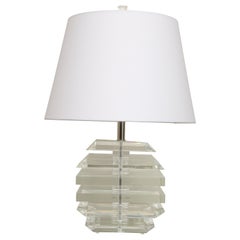 Stacked Lucite Lamp by Karl Springer