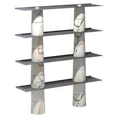 Stacked Marble Modular & Steel Top Contemporary Art Console by Samuele Brianza