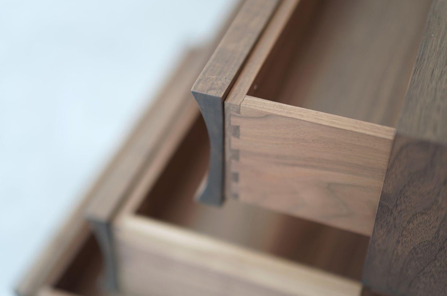 Stacked Nightstands in Dark Walnut In New Condition For Sale In Westport, CT
