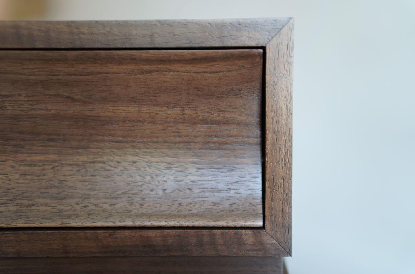 Contemporary Stacked Nightstands in Dark Walnut For Sale