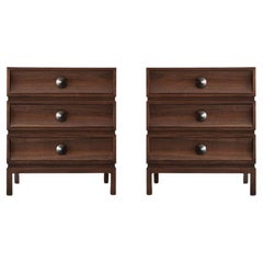 Stacked Nightstands in Dark Walnut