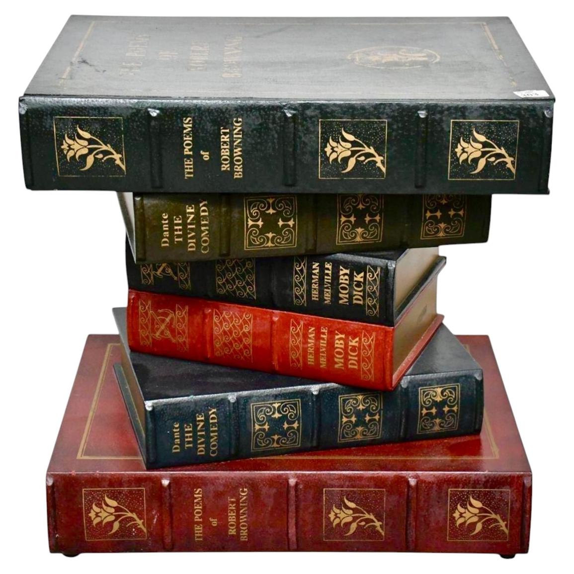 Table d'appoint empilable « style livre ancien » avec un tiroir