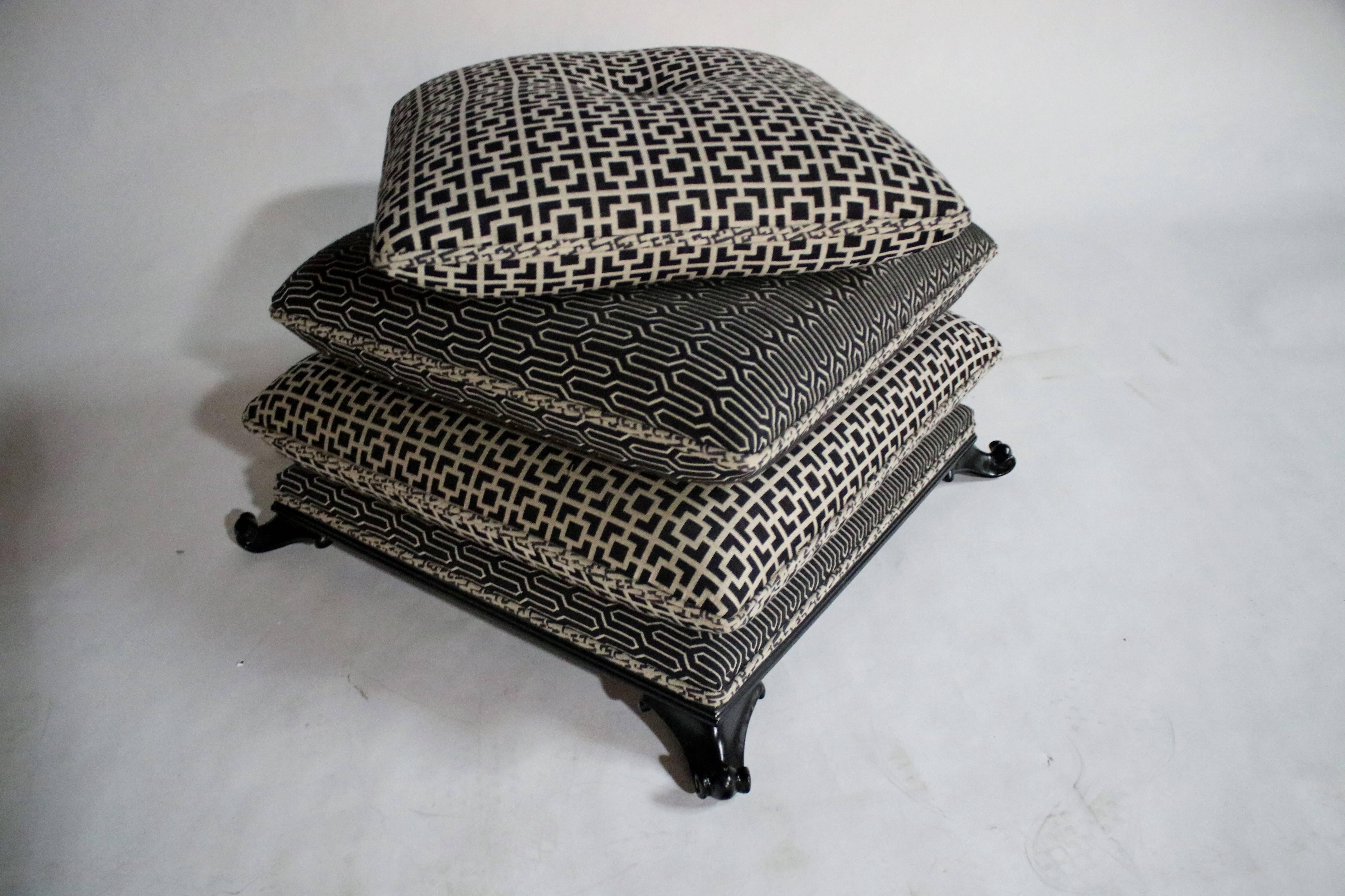 Stacked Pillow Pouf or Ottoman In Good Condition In Chicago, IL