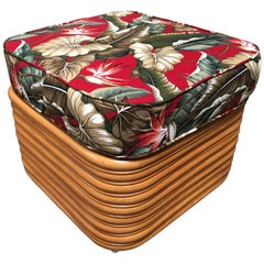 Vintage Rattan Ottoman at 1stdibs