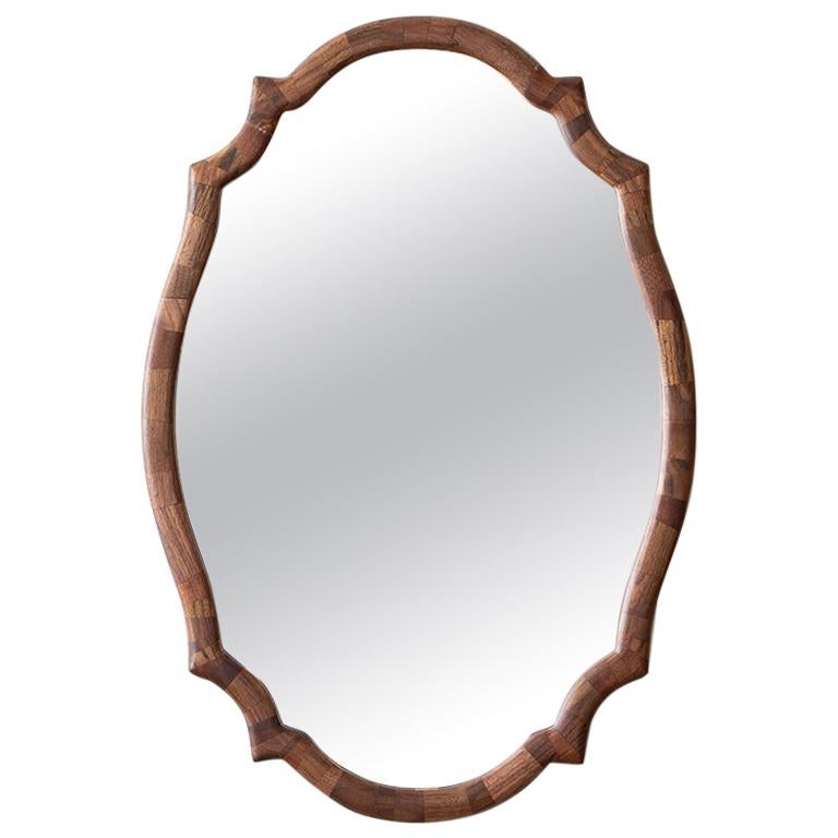 Customizable STACKED Scalloped Mirror by Richard Haining, Shown in Walnut For Sale