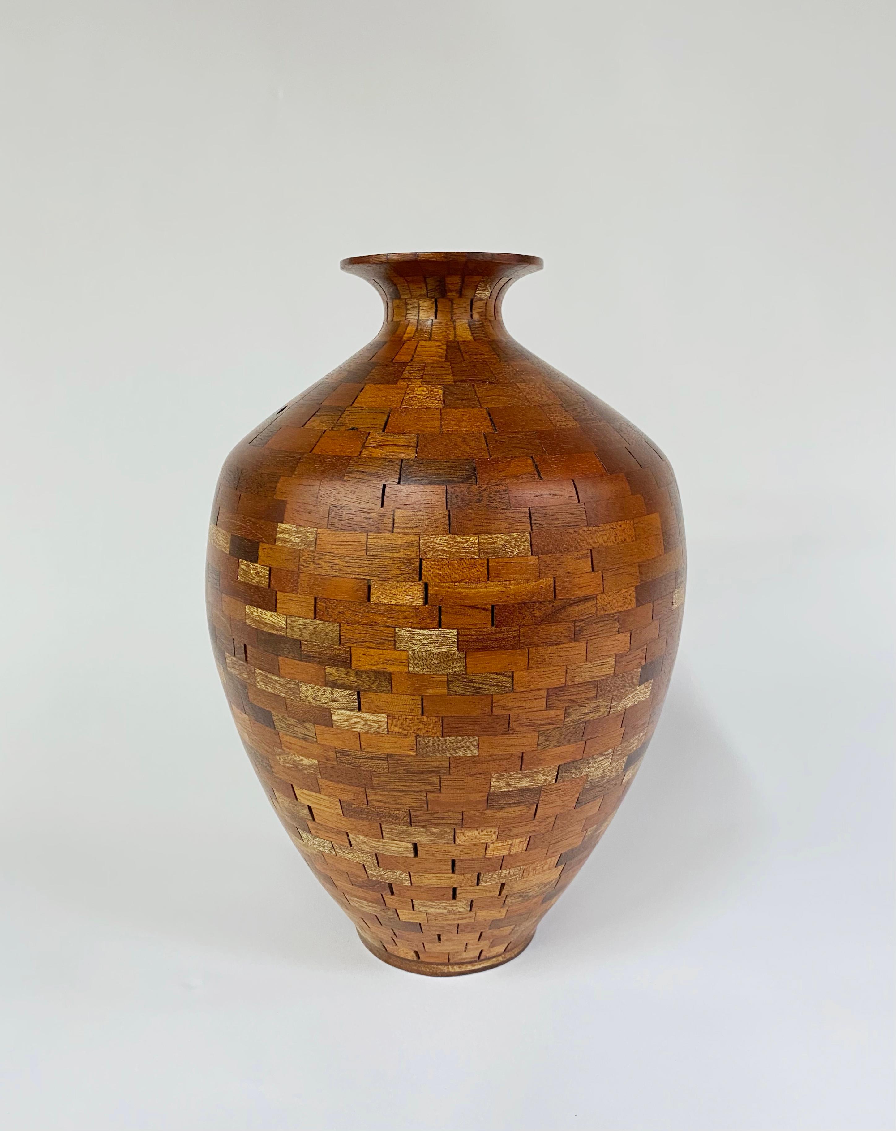 Modern STACKED Small Mahogany Vessel, by Richard Haining, Available Now