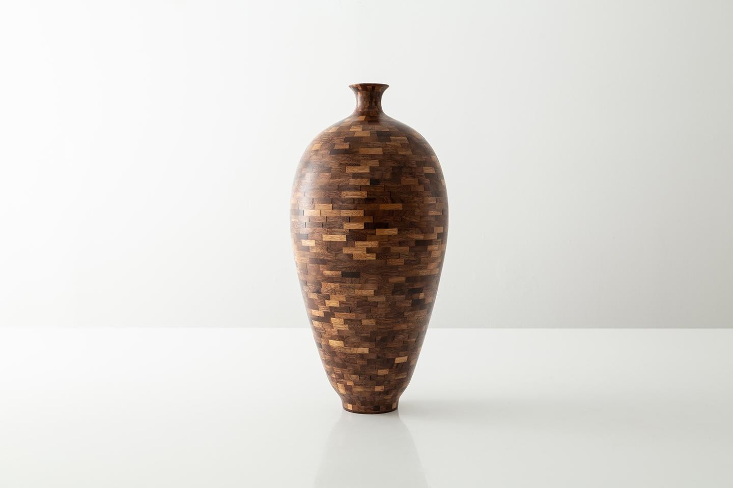 Modern STACKED Medium Walnut Vessel, by Richard Haining, Available Now
