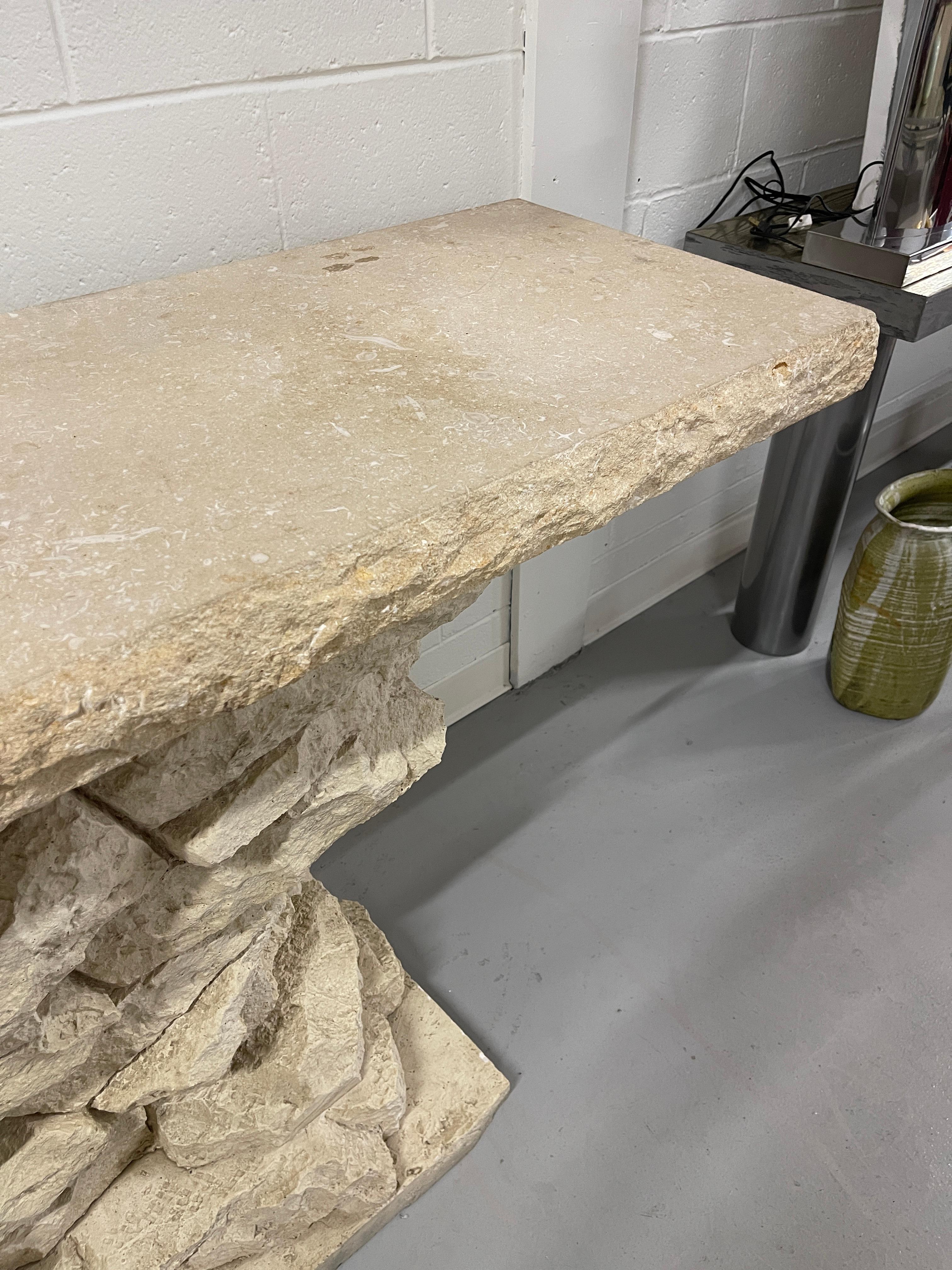 Stacked Stone Console For Sale 6