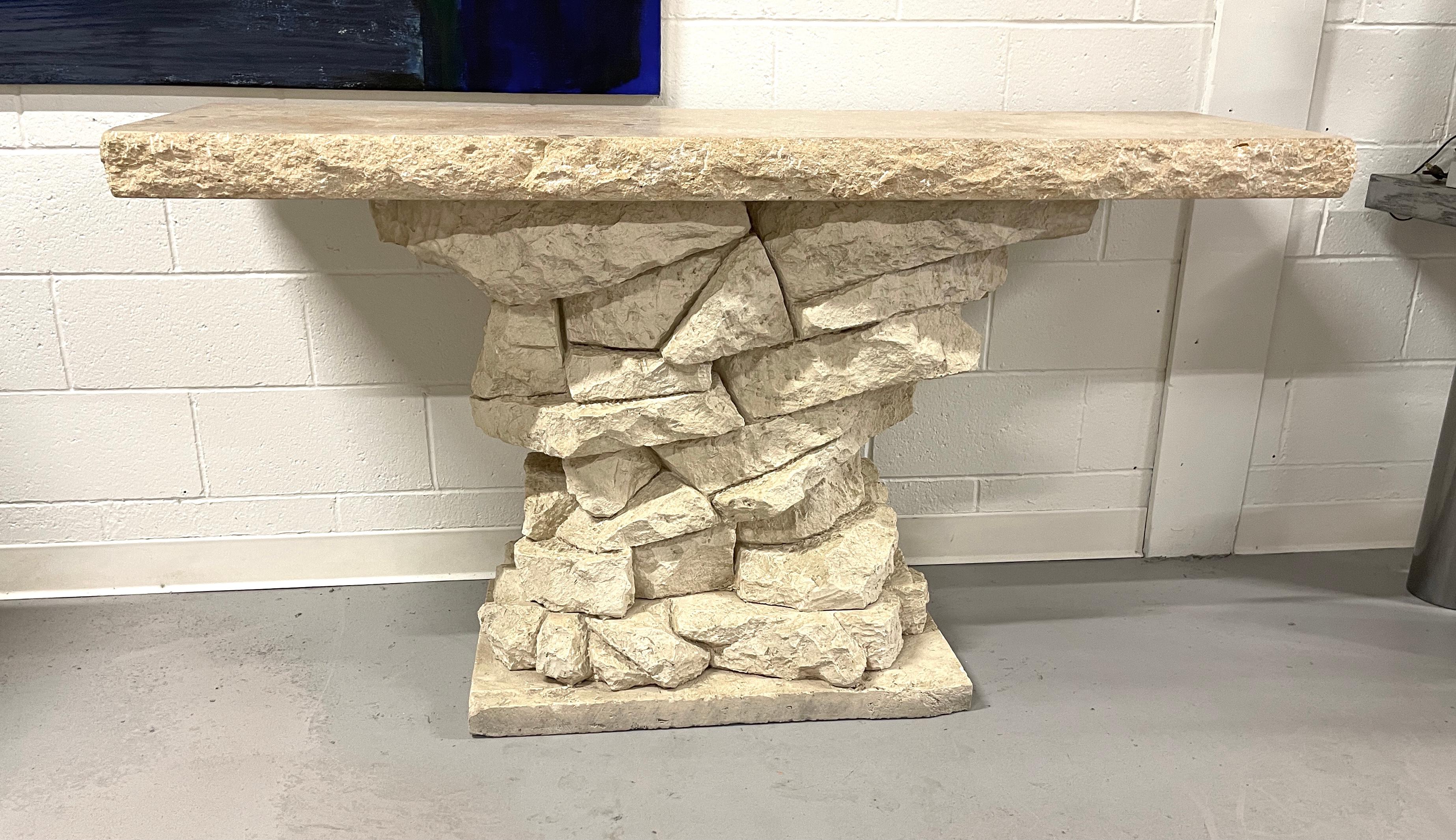 Stacked Stone Console For Sale 7
