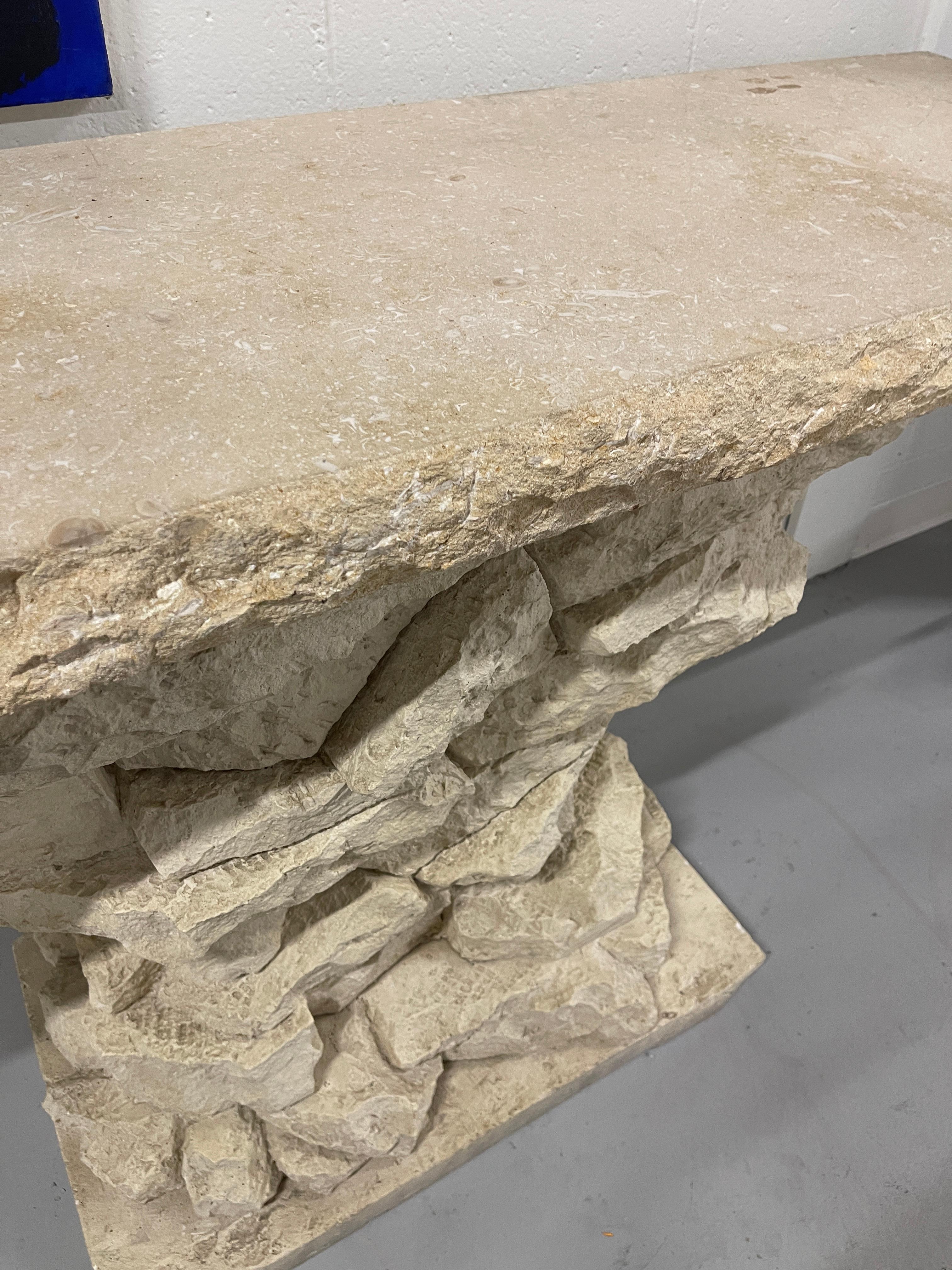 Stacked Stone Console For Sale 1