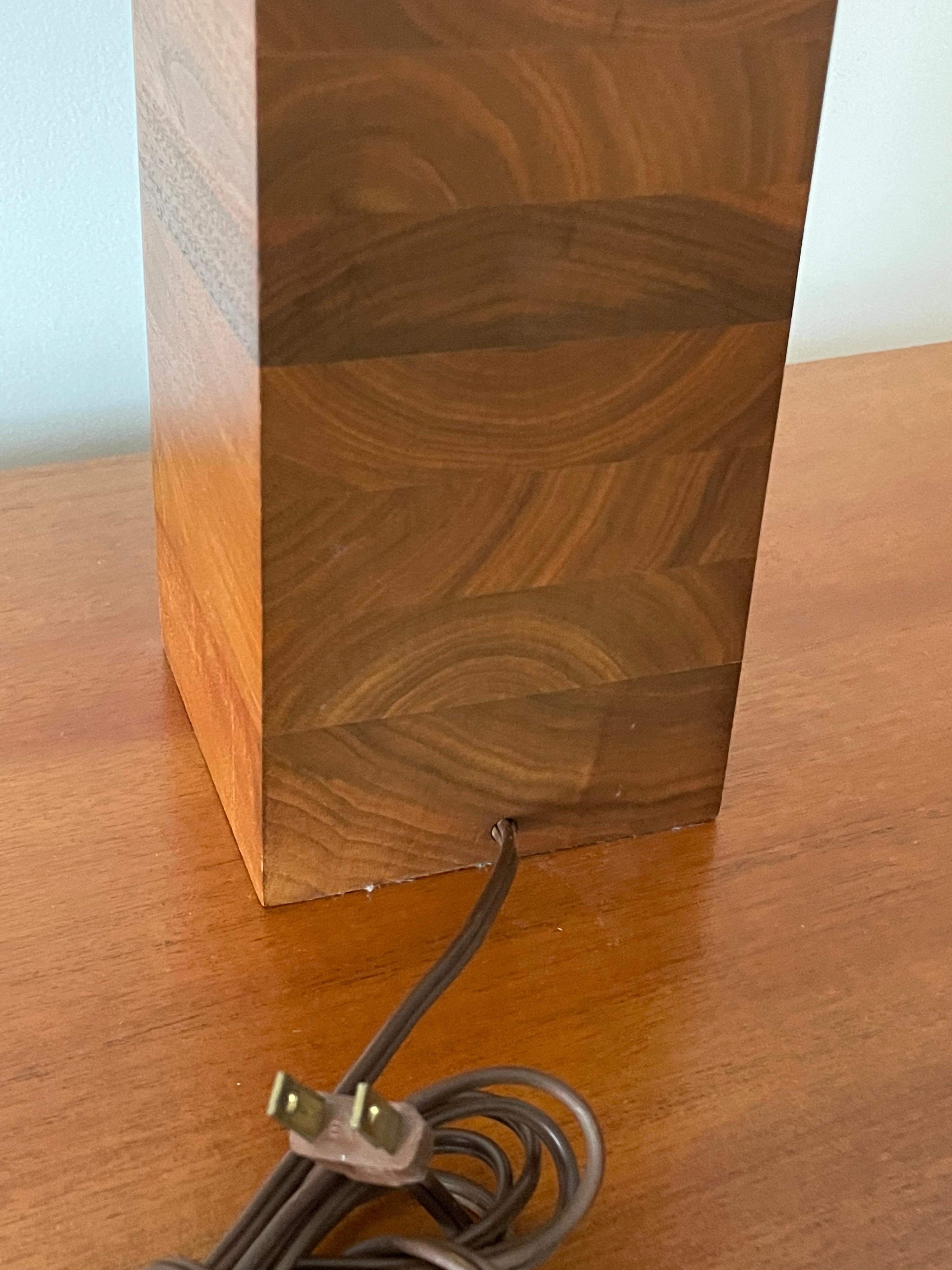 Stacked Walnut Martz Lamp for Marshall Studios In Good Condition For Sale In St.Petersburg, FL